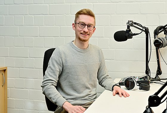 Jakob Wieland im Aufnahmestudio